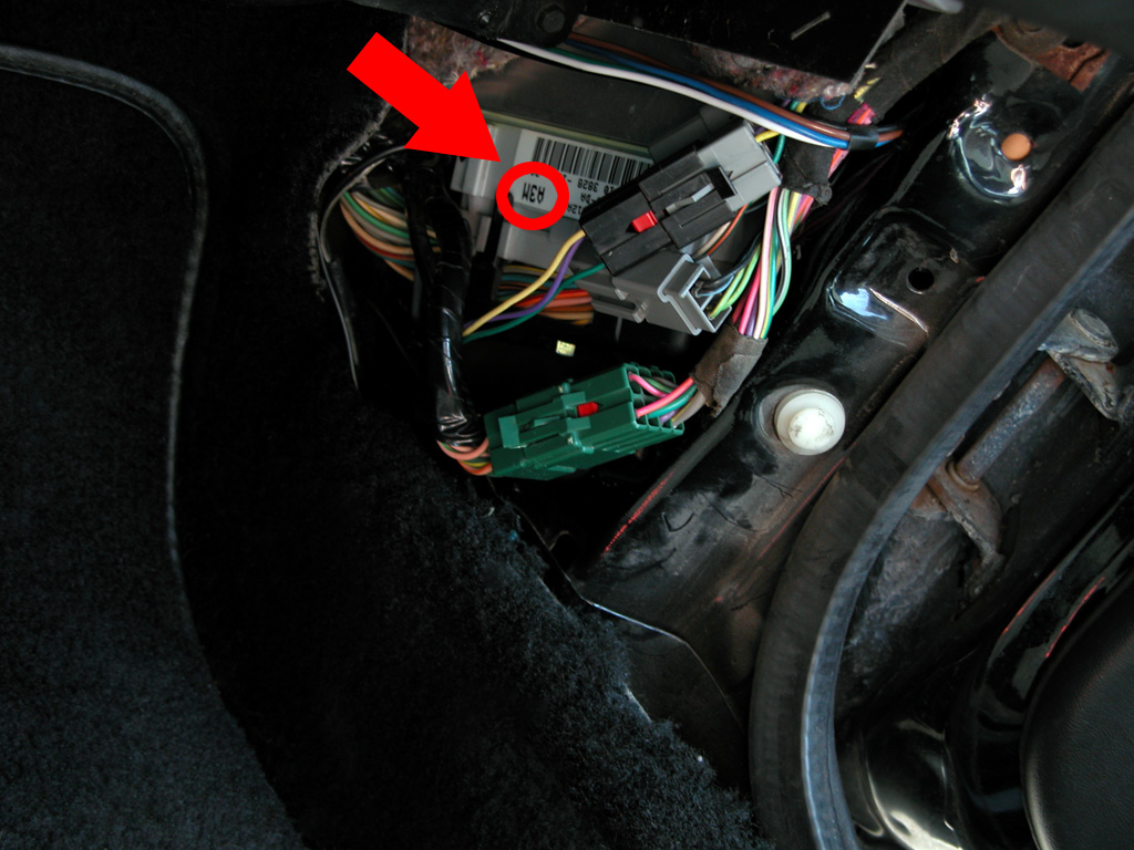 1993 Mustang GT Computer Location with Kick Panel Removed